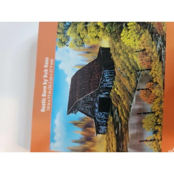 BOB ROSS 3 Puzzle Set! 300 PIECE JIGSAW PUZZLE 14"X11" FREE SHIP Barn lake water - Picture 7 of 7